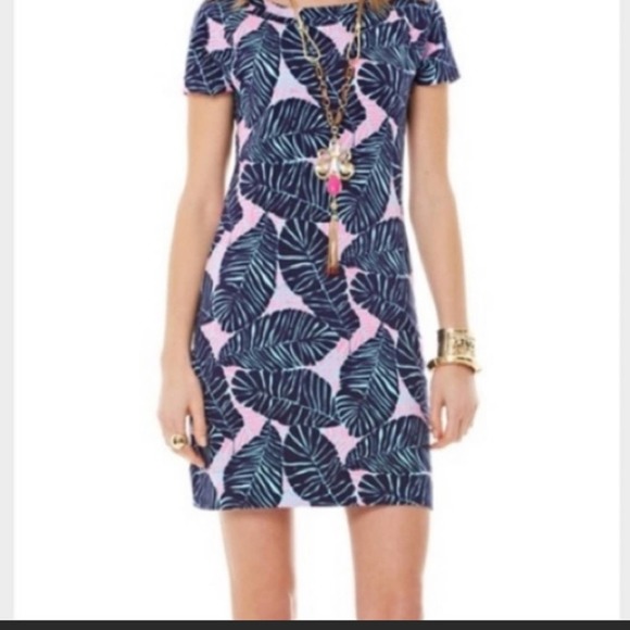 Lilly Pulitzer Dresses & Skirts - LILLY PULITZER Under the Palms Navy/Pink Dress in Size XS